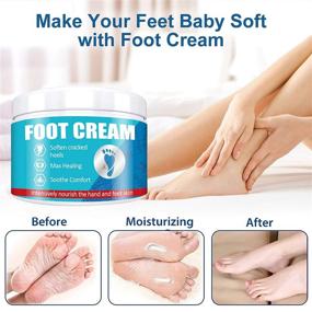 img 2 attached to 🦶 Natural Foot Repair Cream for Dry Cracked Feet - Moisturizes, Nourishes, Softens Rough Dead Skin - Makes Feet Smooth - 1.7 fl oz