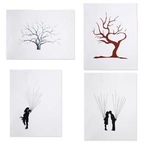 img 1 attached to Fingerprint Tree Custom Wedding Guestbook: Unique DIY Canvas Fingerprints 🎨 Tree Painting with 6 Color Inks for Wedding and Birthday Parties