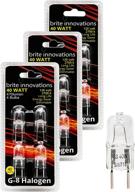 💡 brite innovations g8 halogen bulb, 40w (12 pack) - dimmable soft white 2700k, bi-pin, clear light bulb logo