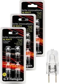 img 2 attached to 💡 Brite Innovations G8 Halogen Bulb, 40W (12 Pack) - Dimmable Soft White 2700K, Bi-Pin, Clear Light Bulb