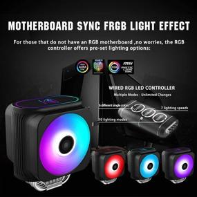 img 1 attached to 🌙 Pccooler GI-D66A Двойной бесшумный процессорный кулер серии Moonlight - 120 мм вентилятор PWM, ARGB-подсветка, 6 тепловых трубок - Intel Core i7/i5/i3, серия AMD