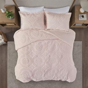 img 2 attached to 🛏️ Madison Park Arya Medallion Pattern Ultra Soft Luxury Premium Plush Comforter Set - Full/Queen Size in Blush