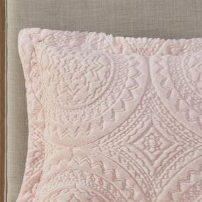 img 1 attached to 🛏️ Madison Park Arya Medallion Pattern Ultra Soft Luxury Premium Plush Comforter Set - Full/Queen Size in Blush