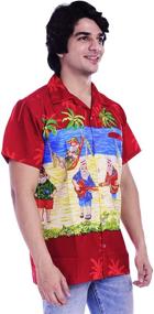 img 1 attached to Holiday Santa Claus Hawaiian Shirt: Festive Christmas Party Vacation Beach Red Men/Women's Shirt