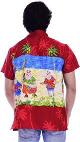 img 2 attached to Holiday Santa Claus Hawaiian Shirt: Festive Christmas Party Vacation Beach Red Men/Women's Shirt