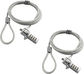img 4 attached to 🔒 AOMGD Set of 2 6-Foot Kensington Laptop Locks - Universal Notebook Combination Security Cable with 4-Digit Password Protection for Enhanced Theft Deterrence on Notebooks, Desktops, Projectors, LCDs, and Plasmas