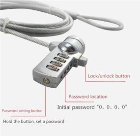 img 3 attached to 🔒 AOMGD Set of 2 6-Foot Kensington Laptop Locks - Universal Notebook Combination Security Cable with 4-Digit Password Protection for Enhanced Theft Deterrence on Notebooks, Desktops, Projectors, LCDs, and Plasmas