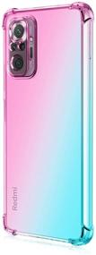 img 3 attached to 📱 Transparent TPU Soft Edge Bumper Case for Xiaomi Redmi Note 10 Pro/Redmi Note 10 Pro Max - Slim Shock Absorption, Reinforced Corners, Multicolor Gradient Protective Cover in Pink Green