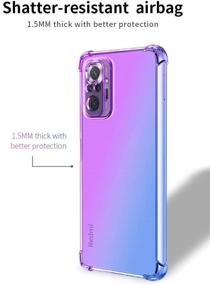 img 1 attached to 📱 Transparent TPU Soft Edge Bumper Case for Xiaomi Redmi Note 10 Pro/Redmi Note 10 Pro Max - Slim Shock Absorption, Reinforced Corners, Multicolor Gradient Protective Cover in Pink Green