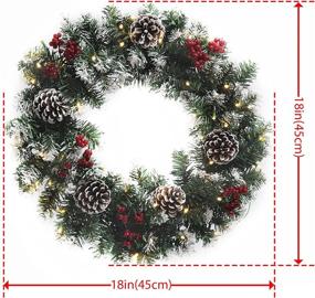 img 3 attached to 🎄 Vibrant 18 Inch Outdoor Christmas Wreath: Lighted Mixed Decorations & Plastic Snowflakes, Ideal for Front Door, Fireplaces, Walls, and Porch Decor