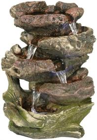 img 4 attached to 🌊 Sunnydaze Tabletop Fountain with LED Lights: A Calming 14 Inch Rock Falls Indoor Waterfall Feature for Relaxation and Serenity