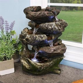 img 3 attached to 🌊 Sunnydaze Tabletop Fountain with LED Lights: A Calming 14 Inch Rock Falls Indoor Waterfall Feature for Relaxation and Serenity