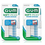 🦷 gum soft-picks for wider spaces - 2 pack (200 wider picks), 100 each pack logo