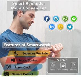 img 1 attached to 📱 Продвинутые фитнес-трекеры: умные часы для Android и iOS с монитором сердечного ритма, шагомером и отслеживанием спортивной активности – идеально подходят для мужчин и женщин