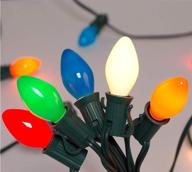 goothy c7 multicolor christmas lights: 25ft vintage string lights with 27 colorful incandescent bulbs - perfect for outdoor indoor christmas tree, holiday party, wedding, and patio decor lighting logo