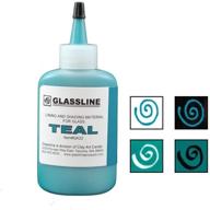 бутылка с краской для глассирования teal glassline. логотип