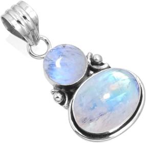 img 3 attached to Exquisite Handcrafted Sterling Silver Gemstone Pendant for Women - JEWELOPORIUM 99509_P