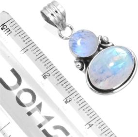 img 2 attached to Exquisite Handcrafted Sterling Silver Gemstone Pendant for Women - JEWELOPORIUM 99509_P