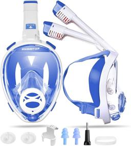 img 4 attached to 🤿 SwimStar Foldable Full Face Snorkel Mask Set for Adults, Teens, Kids | Anti-Fog, Anti-Leak Swimming Gear | 100% Dry Snorkeling Mask & Snorkel