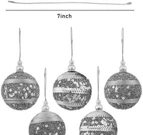 img 3 attached to 🎄 GuassLee 200-Pack Silver Christmas Ornament Hanger Snap-Locking String, Pre-cut Hanging Ropes Fasteners Polyester Strings for Christmas Tree Decoration