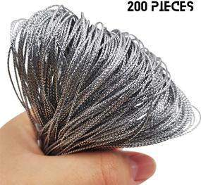 img 2 attached to 🎄 GuassLee 200-Pack Silver Christmas Ornament Hanger Snap-Locking String, Pre-cut Hanging Ropes Fasteners Polyester Strings for Christmas Tree Decoration