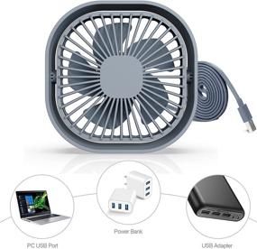 img 1 attached to USB Desk Fan by MISSUE - Personal Fan with 3 Speeds, 360° Rotation, Portable USB Powered for Home, Office, Indoor & Outdoor Use