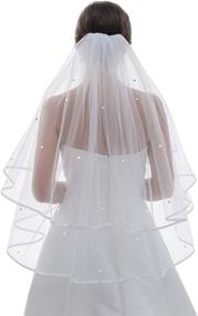 img 3 attached to 👰 Crystal Circular Veil Tier Ribbon Women's Special Occasion Accessories