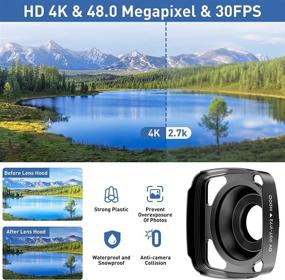 img 1 attached to 📸 Advanced WiFi Enabled 4K Camcorder with Night Vision - 48MP Ultra HD Video Camera for Vlogging, Digital YouTube Recording, and more! Includes Microphone, Stabilizer, Hood, and Remote Control