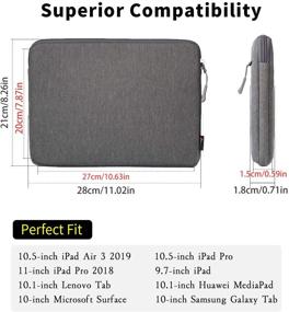 img 3 attached to 📱 SIMTOP Tablet Sleeve Case - Compatible with 2019 New 10.2'' iPad 7, 10.5'' iPad Air 3, 10.5'' iPad Pro, 11'' iPad Pro, 9.7'' iPad, 10'' Surface Go, 10'' Galaxy Tab, and More (Grey)