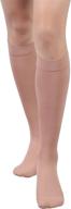 🧦 +md men and women medical compression socks - opaque microfiber knee high support stockings, 15-20 mmhg graduated compression for swelling, varicose veins, thrombosis - nude logo