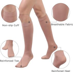 img 1 attached to 🧦 +MD Men and Women Medical Compression Socks - Opaque Microfiber Knee High Support Stockings, 15-20 mmHg Graduated Compression for Swelling, Varicose Veins, Thrombosis - Nude