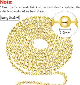 img 1 attached to 🔗 BronaGrand 20 Feet 3.2mm Beaded Pull Chain Roller Chain Extension with 40pcs Matching Connectors - Silver & Gold, 10 Feet per Color