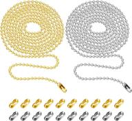 🔗 bronagrand 20 feet 3.2mm beaded pull chain roller chain extension with 40pcs matching connectors - silver & gold, 10 feet per color логотип