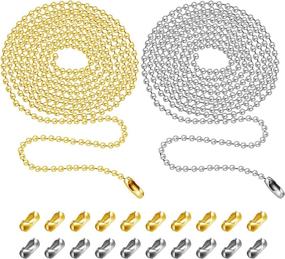 img 4 attached to 🔗 BronaGrand 20 Feet 3.2mm Beaded Pull Chain Roller Chain Extension with 40pcs Matching Connectors - Silver & Gold, 10 Feet per Color