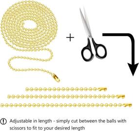 img 2 attached to 🔗 BronaGrand 20 Feet 3.2mm Beaded Pull Chain Roller Chain Extension with 40pcs Matching Connectors - Silver & Gold, 10 Feet per Color