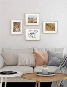 img 3 attached to 🖼️ Afuly 8x10 Oak Wood Color Picture Frame Set - Gallery Style Wall Mounted Scandi Display (11x14) - Ideal Gift for Thanksgiving & Christmas (Set of 2)