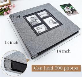 img 2 attached to Vienrose Photo Alum 4x6: Large Capacity Linen Album for 600 Photos - Ideal Bookshelf Albums for Baby & Wedding Gift