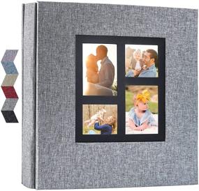 img 4 attached to Vienrose Photo Alum 4x6: Large Capacity Linen Album for 600 Photos - Ideal Bookshelf Albums for Baby & Wedding Gift