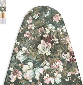 img 4 attached to 🌹 Encasa Homes Green Roses Ironing Board Cover - Extra Thick Pad, Made in India - Standard Size (54" x 15") Elasticated, Scorch Resistant, Durable - Replacement Cover