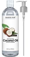 🌴 majestic pure fractionated coconut oil for relaxing massage - liquid carrier oil for diluting essential oils - moisturizer & softener for skin, lips, body, and hair - 16 fl oz logo