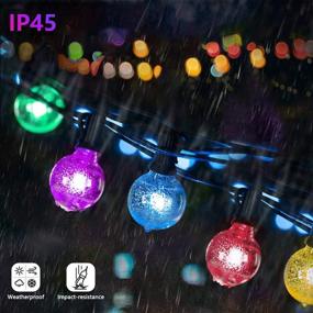 img 1 attached to 🌟 Yuusei 50Ft RGB LED Globe String Light with 25+1 G40 E12 Edison Bulbs: Waterproof & Remote Control - Ideal for Outdoor Garden, Party, Shop Decoration