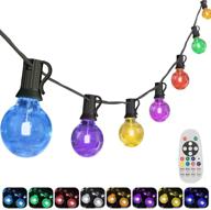 🌟 yuusei 50ft rgb led globe string light with 25+1 g40 e12 edison bulbs: waterproof & remote control - ideal for outdoor garden, party, shop decoration логотип