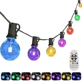 img 4 attached to 🌟 Yuusei 50Ft RGB LED Globe String Light with 25+1 G40 E12 Edison Bulbs: Waterproof & Remote Control - Ideal for Outdoor Garden, Party, Shop Decoration