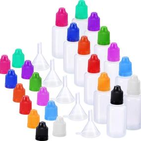 img 4 attached to 🧪 Tatuo 12 Pack 30ml/1oz LDPE Plastic Thin Tip Droppers - Empty Squeeze Bottles Dispenser Set in Assorted Colors with 5 Funnels for E-liquids, DIY Crafts