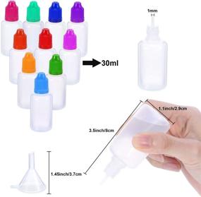 img 1 attached to 🧪 Tatuo 12 Pack 30ml/1oz LDPE Plastic Thin Tip Droppers - Empty Squeeze Bottles Dispenser Set in Assorted Colors with 5 Funnels for E-liquids, DIY Crafts