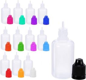 img 3 attached to 🧪 Tatuo 12 Pack 30ml/1oz LDPE Plastic Thin Tip Droppers - Empty Squeeze Bottles Dispenser Set in Assorted Colors with 5 Funnels for E-liquids, DIY Crafts