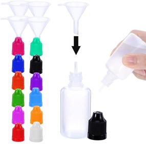 img 2 attached to 🧪 Tatuo 12 Pack 30ml/1oz LDPE Plastic Thin Tip Droppers - Empty Squeeze Bottles Dispenser Set in Assorted Colors with 5 Funnels for E-liquids, DIY Crafts