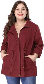 img 4 attached to 🧥 Agnes Orinda Plus Size Lightweight Anorak Jacket with Drawstring Utility – Perfect for Christmas Season