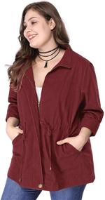 img 3 attached to 🧥 Agnes Orinda Plus Size Lightweight Anorak Jacket with Drawstring Utility – Perfect for Christmas Season