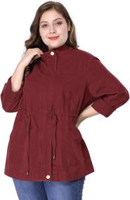 img 2 attached to 🧥 Agnes Orinda Plus Size Lightweight Anorak Jacket with Drawstring Utility – Perfect for Christmas Season